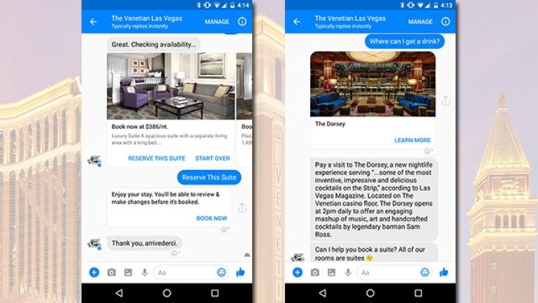 Venetian Las Vegas  Facebook Messenger