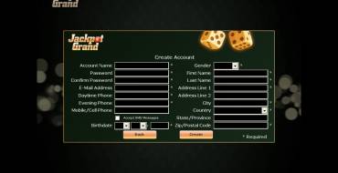 Jackpot Grand Casino: Регистрация