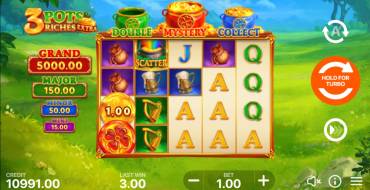 3 Pots Riches Extra: Hold and Win: Интерфейс