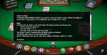 Blackjack Pro Monte Carlo: Правила