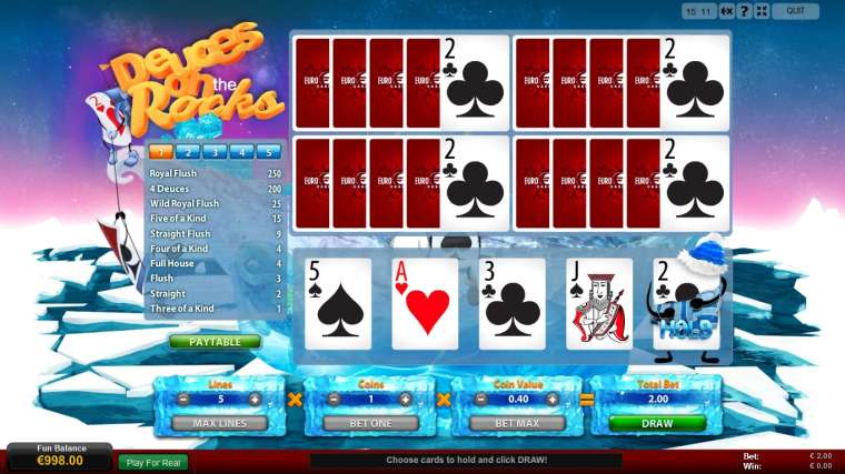 Слот Deuces on Rocks Poker играть бесплатно