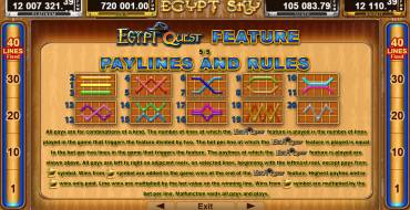 Egypt Sky Egypt Quest: Правила