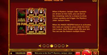 Hot Slot: Mystery Jackpot Joker: Фриспины и/или респины  Бе