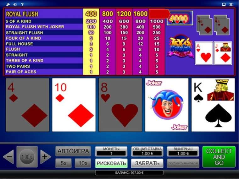 Видео покер Texas Hold’em Joker Poker демо-игра