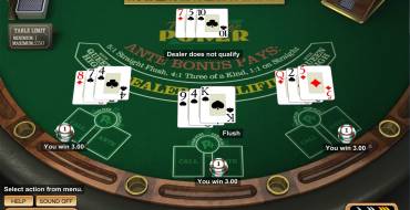 Triple Edge Poker: Выплаты