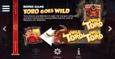 Wild Toro: Бонусы