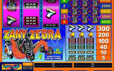 Игровой автомат Zany Zebra