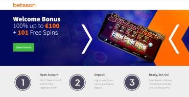 101 Free Spins on First Deposit at Betsson Casino: welcome bonus betsson